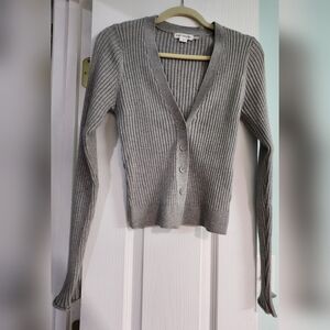 Good American Gray Ribbed Cardigan, NWOT!!